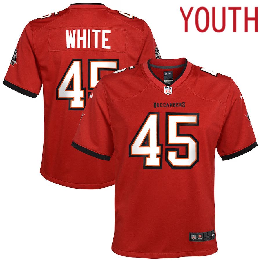 Youth Tampa Bay Buccaneers #45 Devin White Nike Red Game NFL Jersey->youth nfl jersey->Youth Jersey